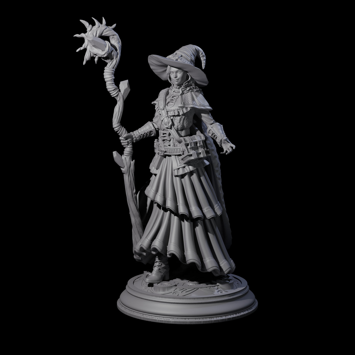 Mysterious Witch Miniature for Dungeons and Dragons, Pathfinder or other TTRPGs