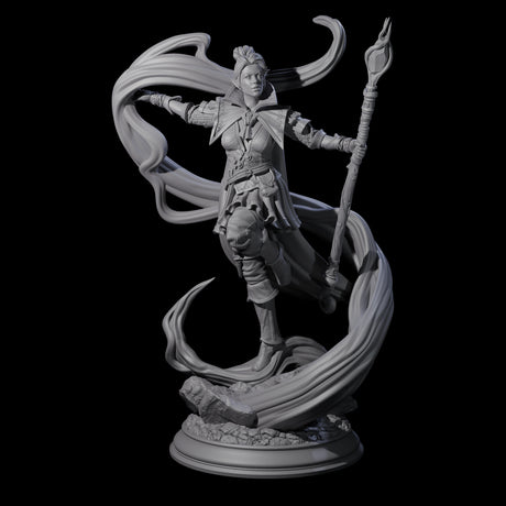 Mystic Elf Sorceress Miniature for Dungeons and Dragons, Pathfinder or other TTRPGs