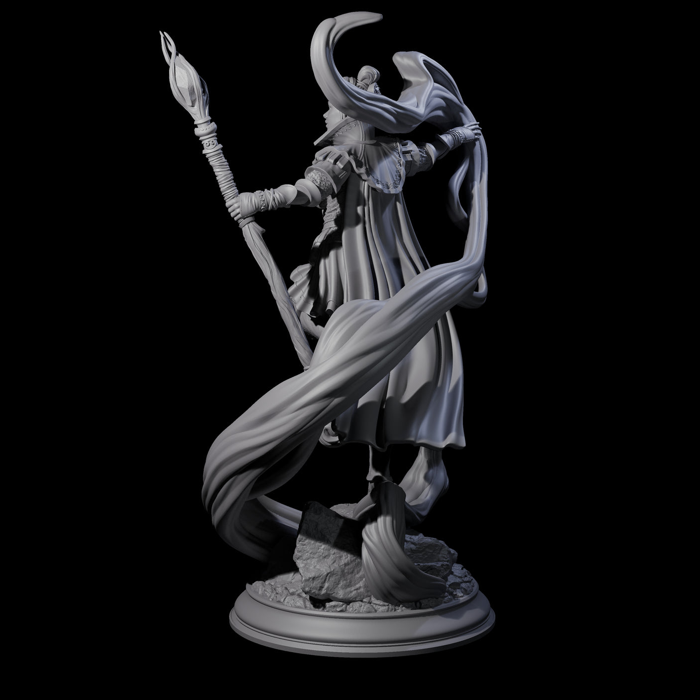 Mystic Elf Sorceress Miniature for Dungeons and Dragons, Pathfinder or other TTRPGs