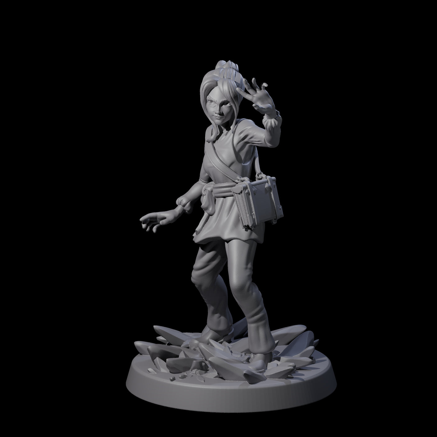 Mystical Human Crystal Wizard Miniature for Dungeons and Dragons, Pathfinder or other TTRPGs