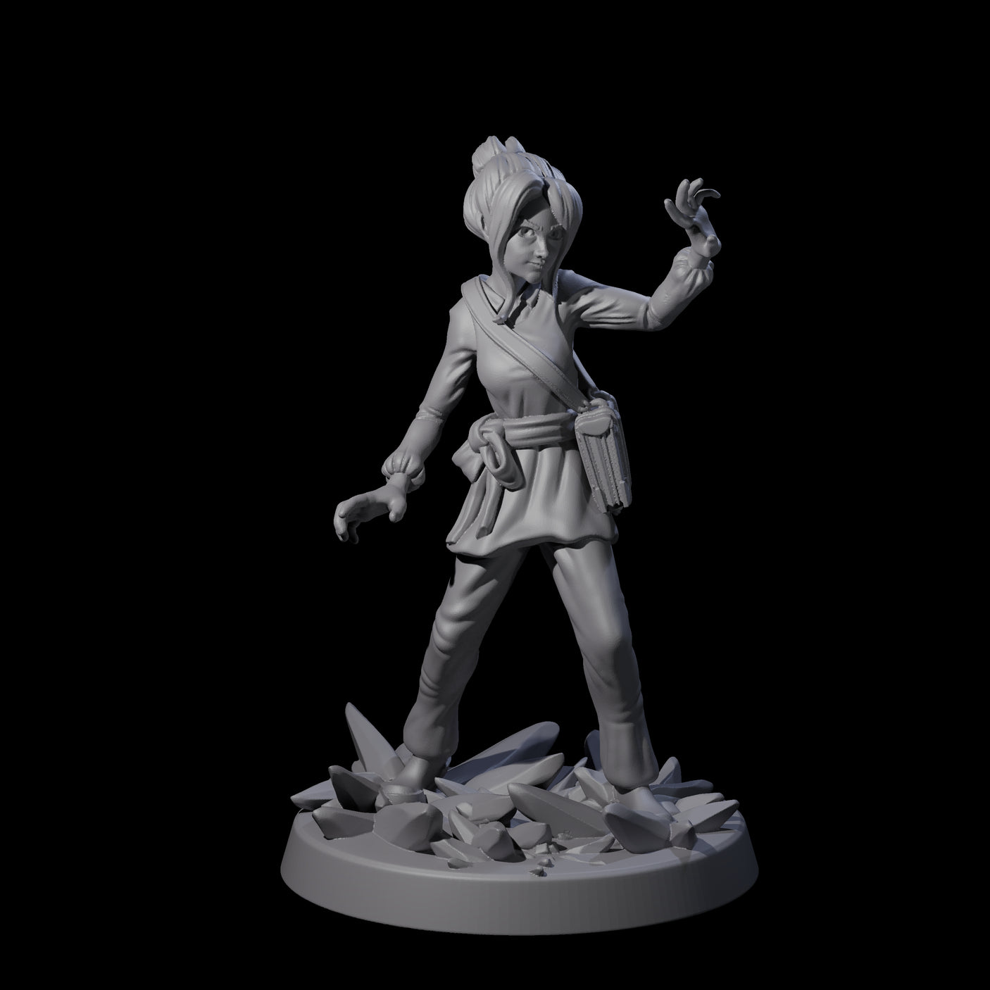 Mystical Human Crystal Wizard Miniature for Dungeons and Dragons, Pathfinder or other TTRPGs