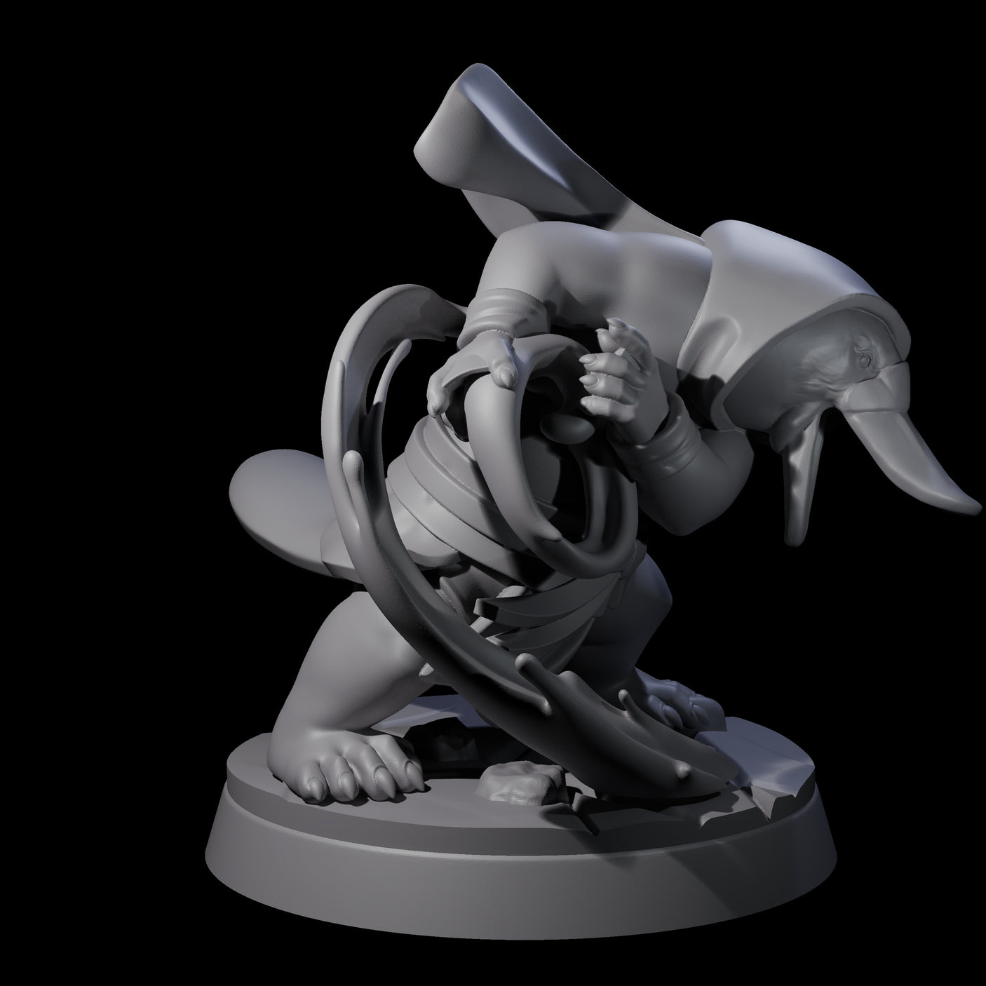 Mystical Platypus Waterbender Miniature for Dungeons and Dragons, Pathfinder or other TTRPGs