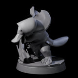 Mystical Platypus Waterbender Miniature for Dungeons and Dragons, Pathfinder or other TTRPGs