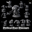 Mythical Maze Minotaurs Miniature for Dungeons and Dragons, Pathfinder or other TTRPGs