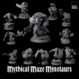 Mythical Maze Minotaurs Miniature for Dungeons and Dragons, Pathfinder or other TTRPGs
