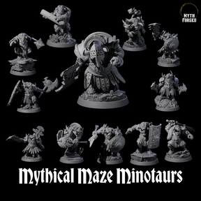 Mythical Maze Minotaurs Miniature for Dungeons and Dragons, Pathfinder or other TTRPGs