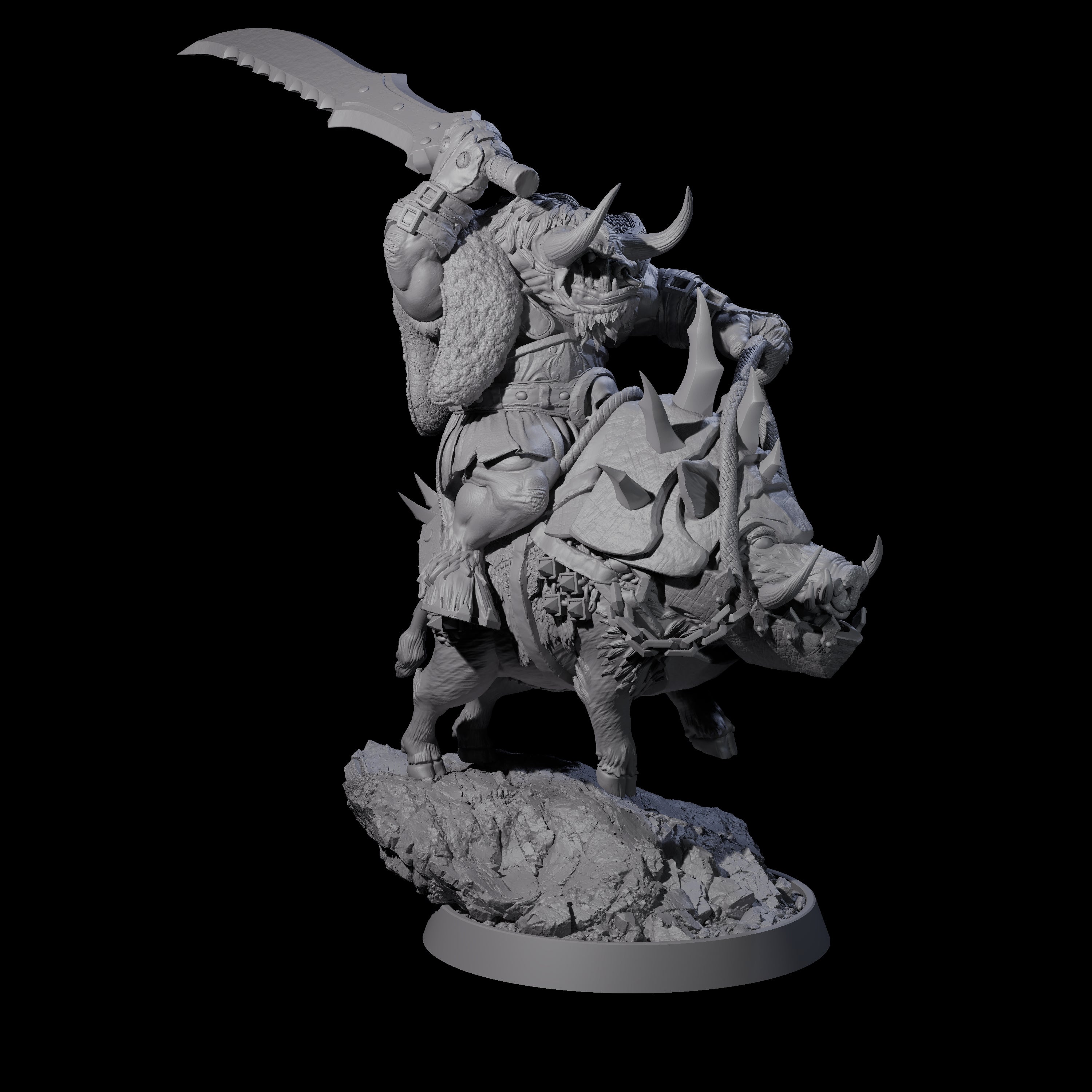 Mythical Minotaur on War Pig A Miniature for Dungeons and Dragons, Pathfinder or other TTRPGs