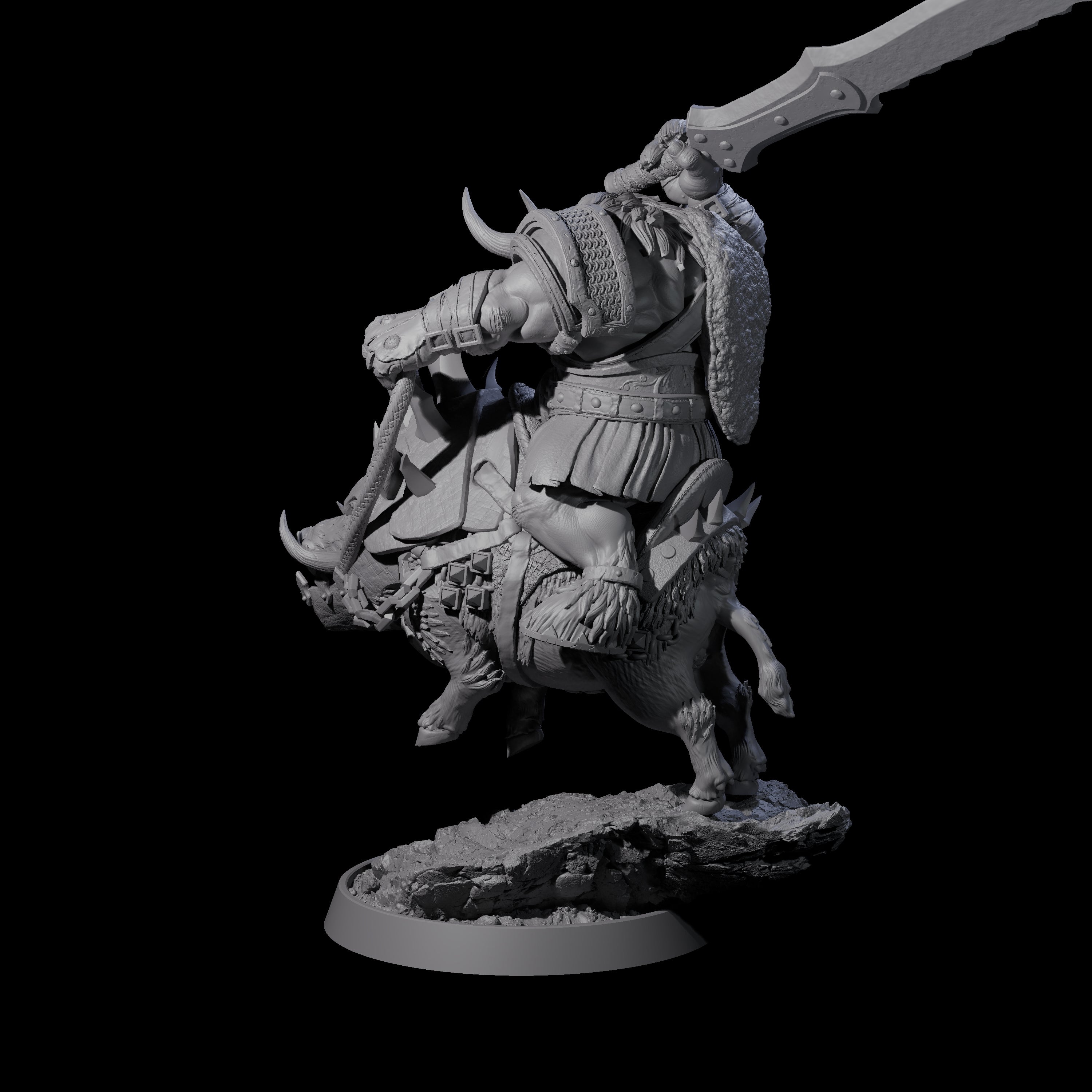 Mythical Minotaur on War Pig A Miniature for Dungeons and Dragons, Pathfinder or other TTRPGs