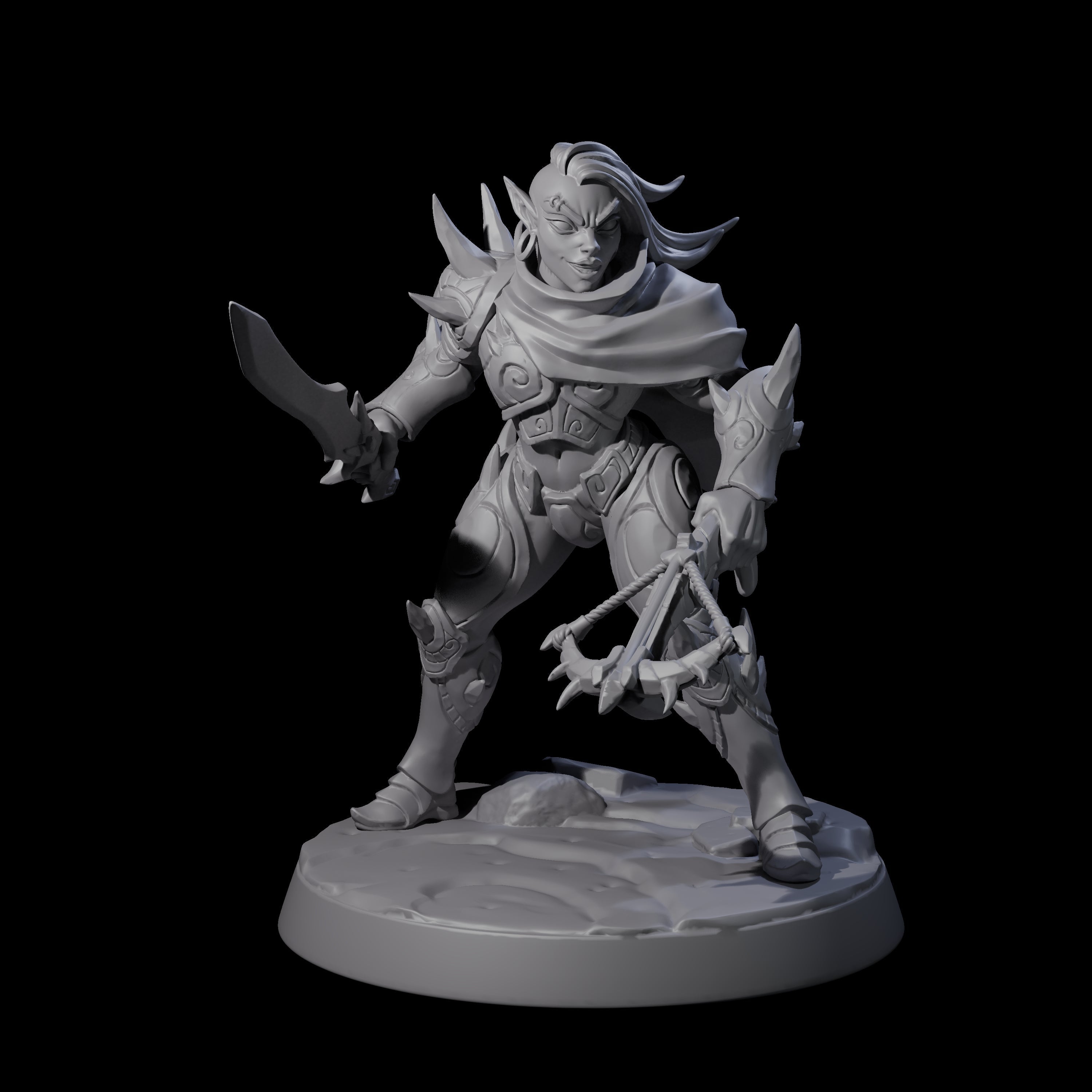 Nefarious Drow Assassin F Miniature for Dungeons and Dragons, Pathfinder or other TTRPGs