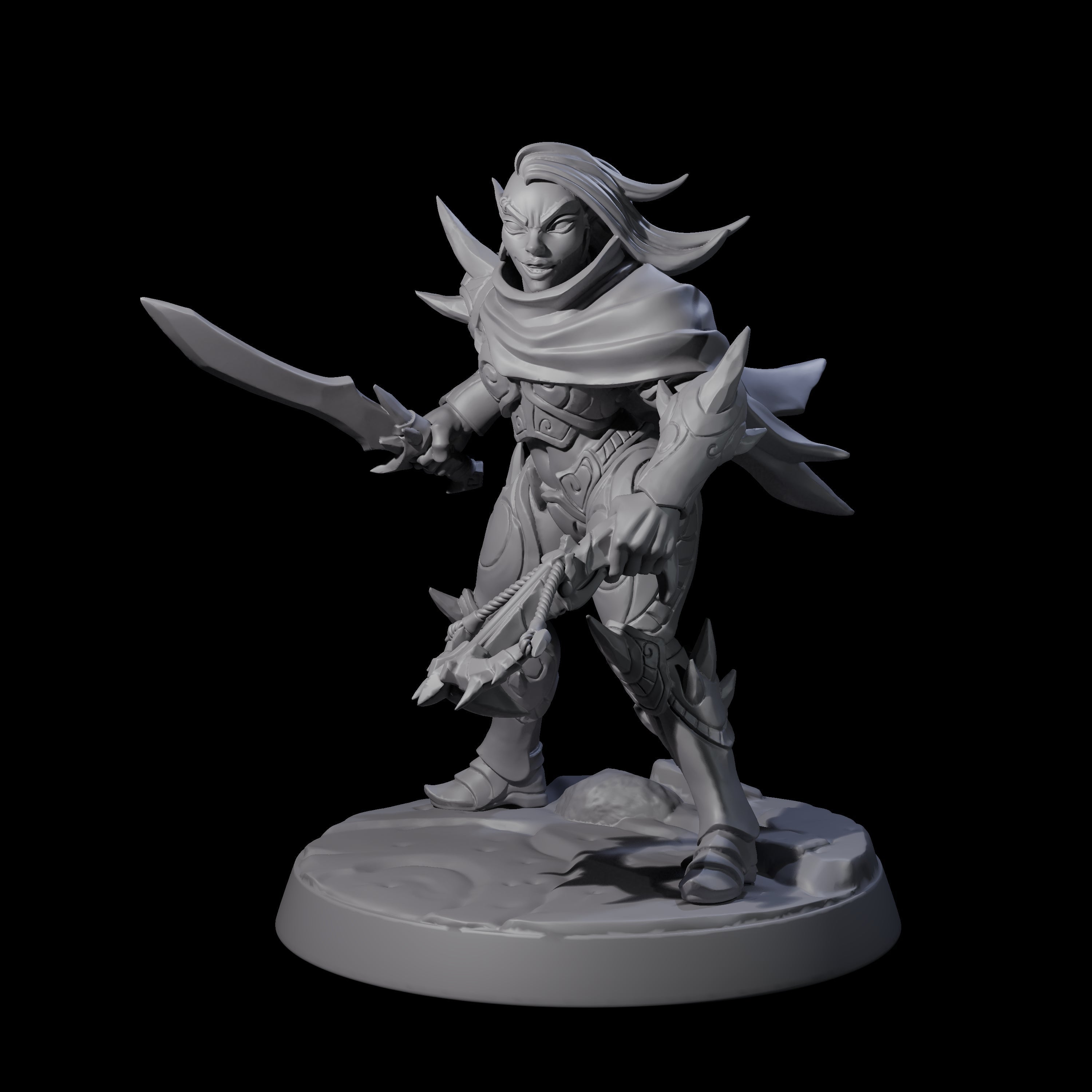 Nefarious Drow Assassin F Miniature for Dungeons and Dragons, Pathfinder or other TTRPGs