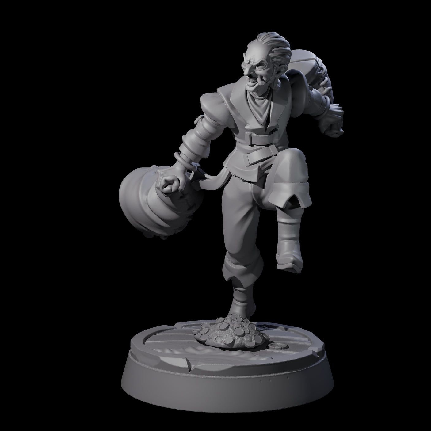Nefarious Human Crime Boss Typhoon Harry Miniature for Dungeons and Dragons, Pathfinder or other TTRPGs