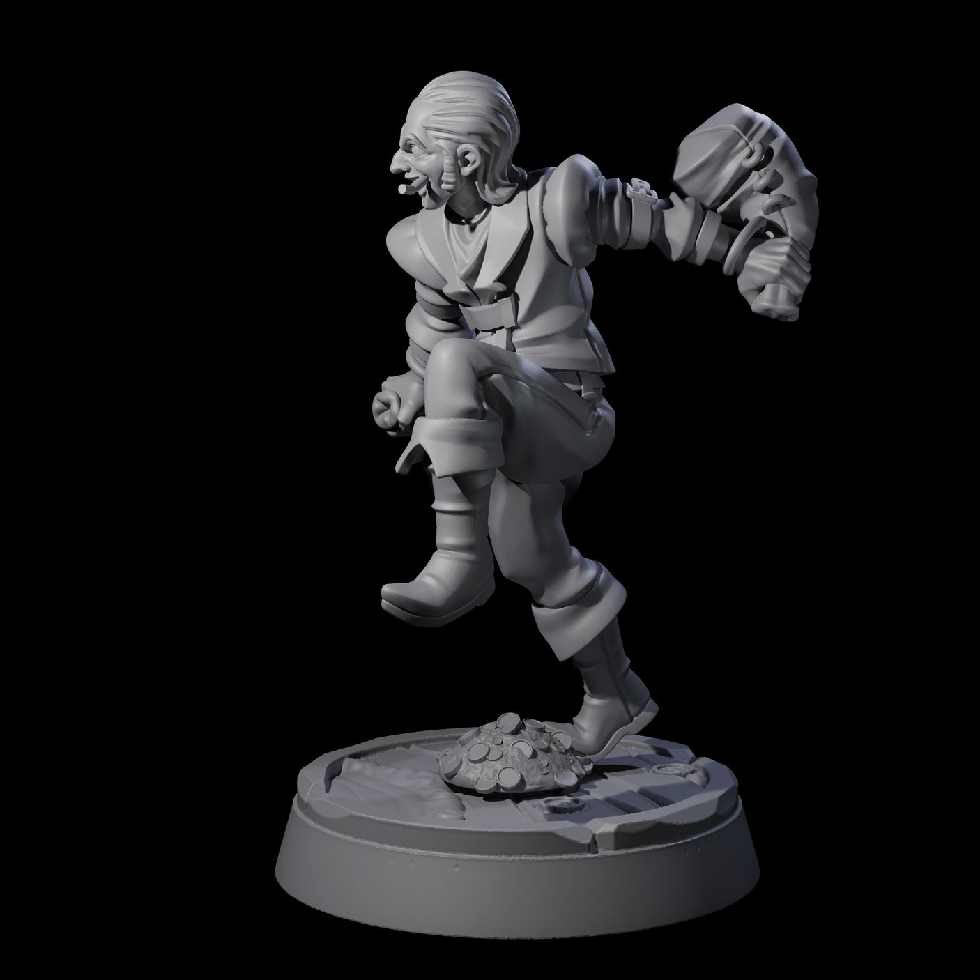 Nefarious Human Crime Boss Typhoon Harry Miniature for Dungeons and Dragons, Pathfinder or other TTRPGs