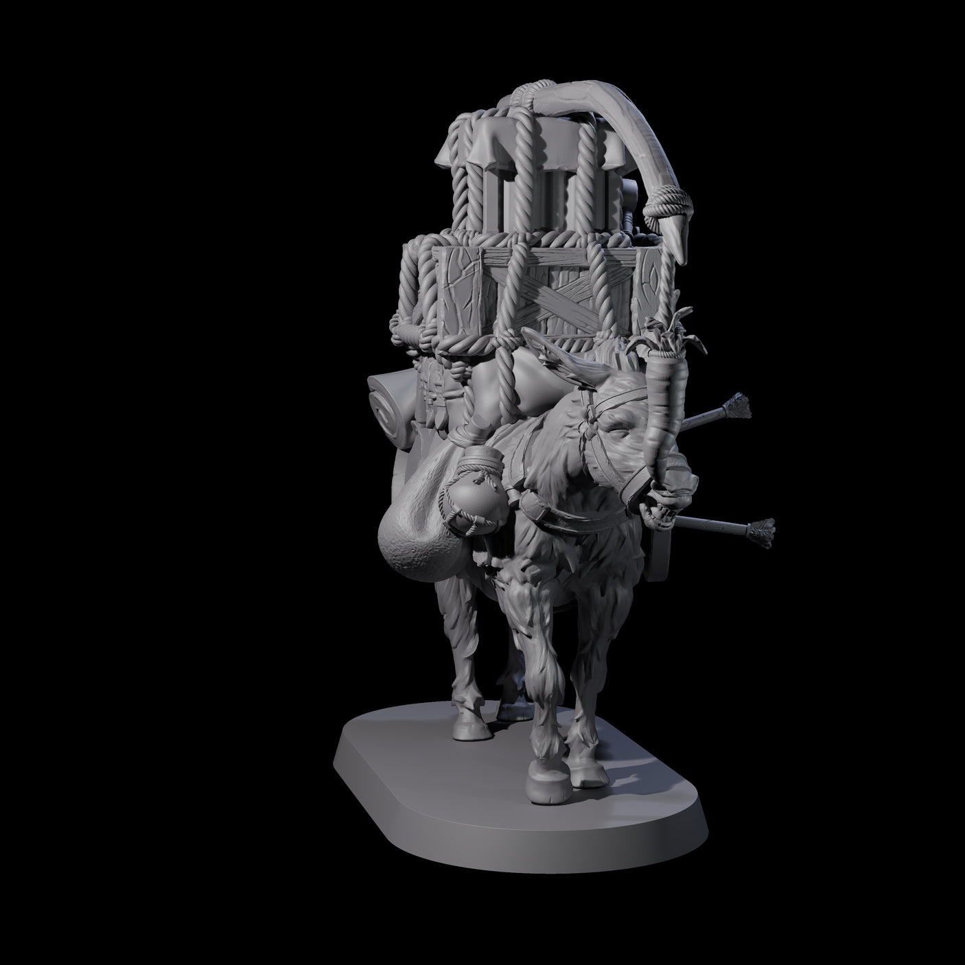 Neighing Donkey Miniature for Dungeons and Dragons, Pathfinder or other TTRPGs