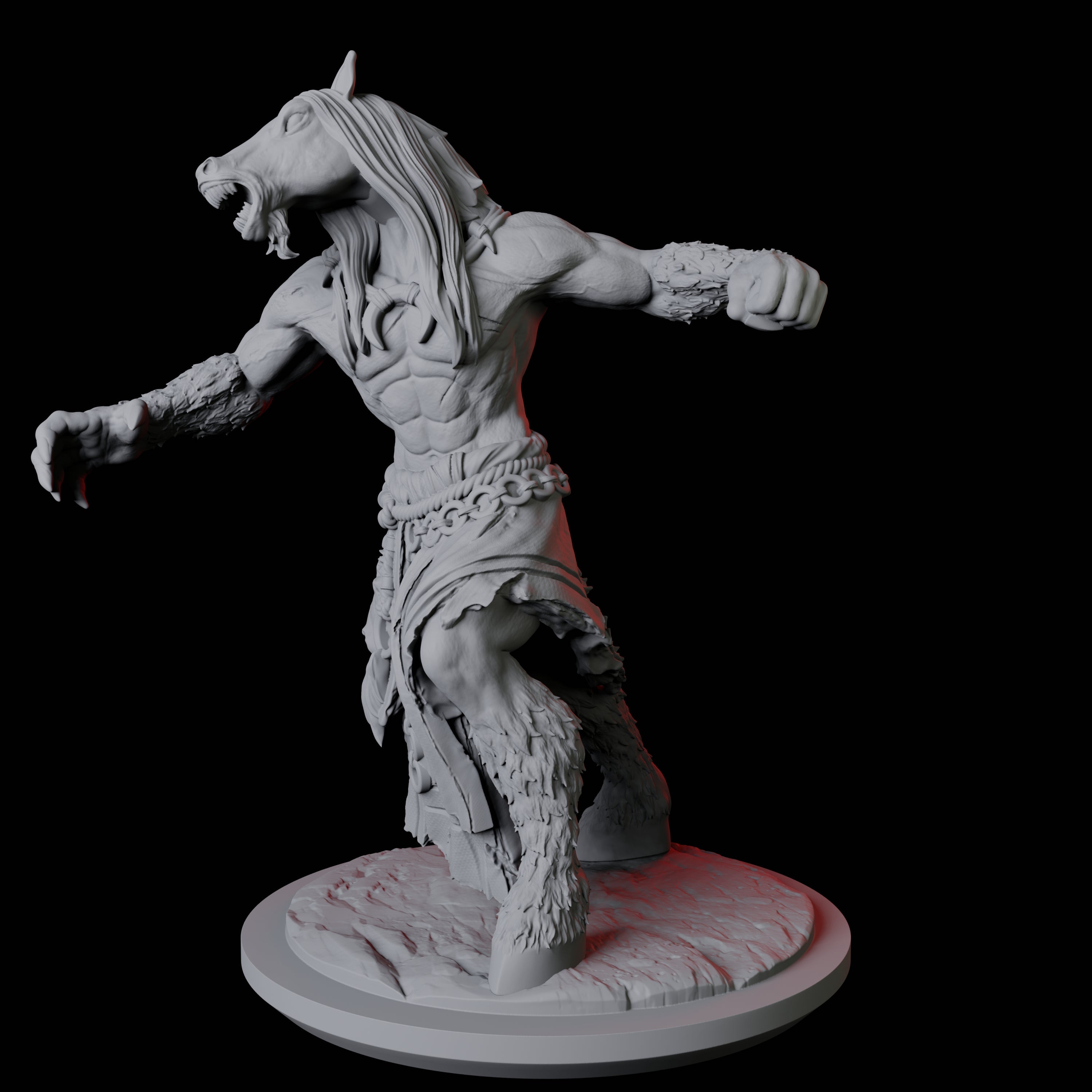 Neighing Reverse Centaur B Miniature for Dungeons and Dragons, Pathfinder or other TTRPGs