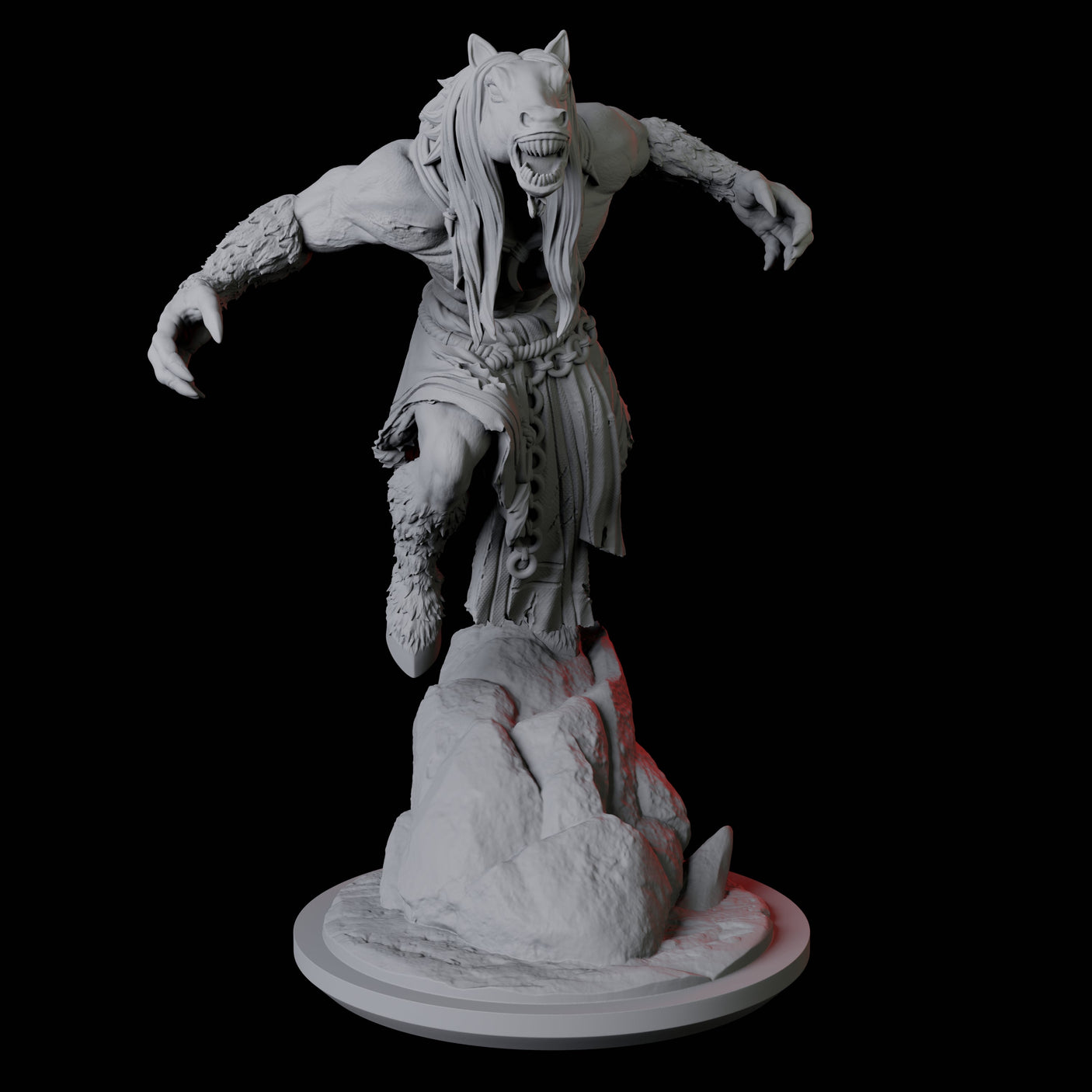 Neighing Reverse Centaur C Miniature for Dungeons and Dragons, Pathfinder or other TTRPGs