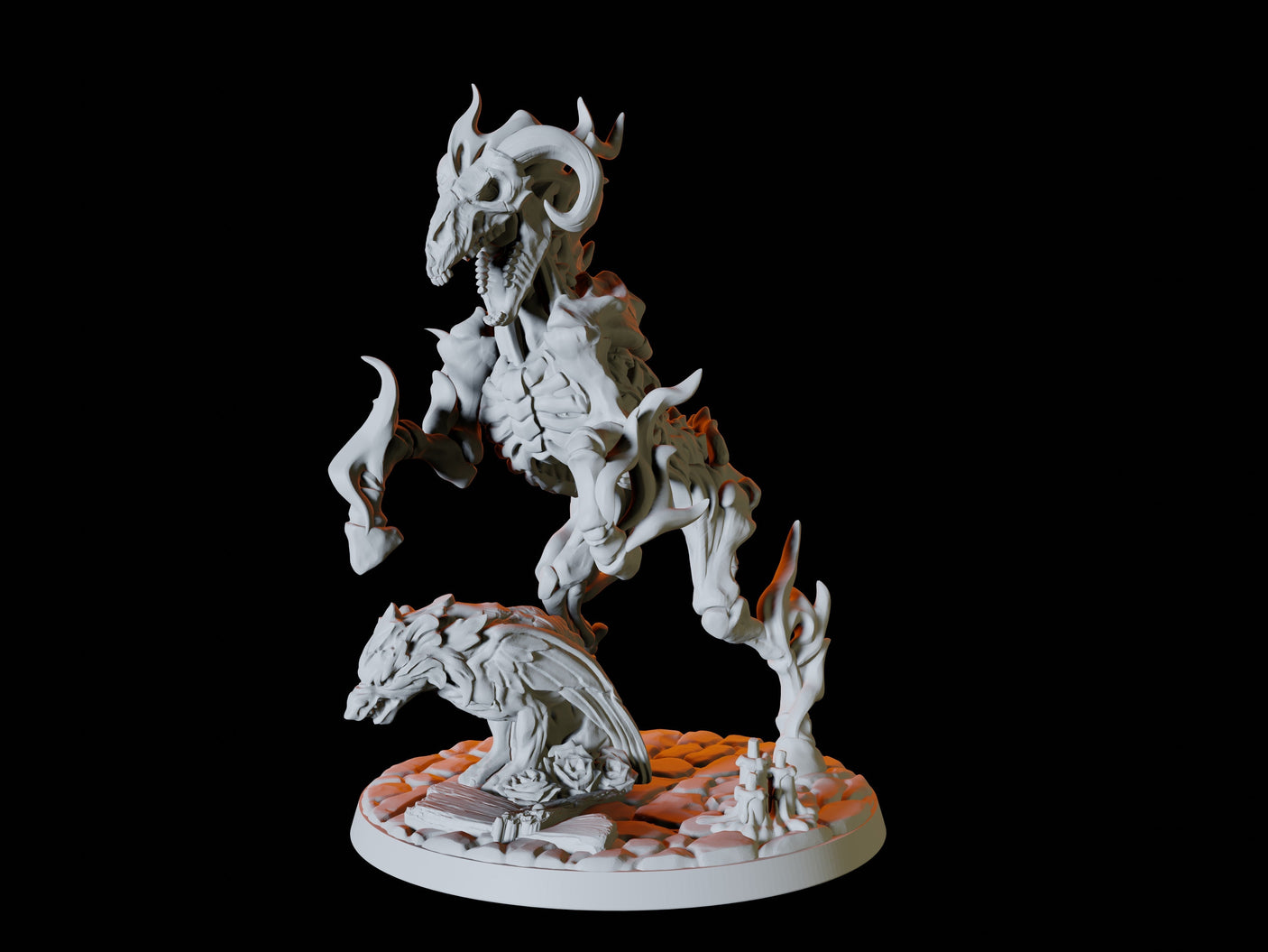 Nightmare Steed Miniature for Dungeons and Dragons, Pathfinder or other TTRPGs