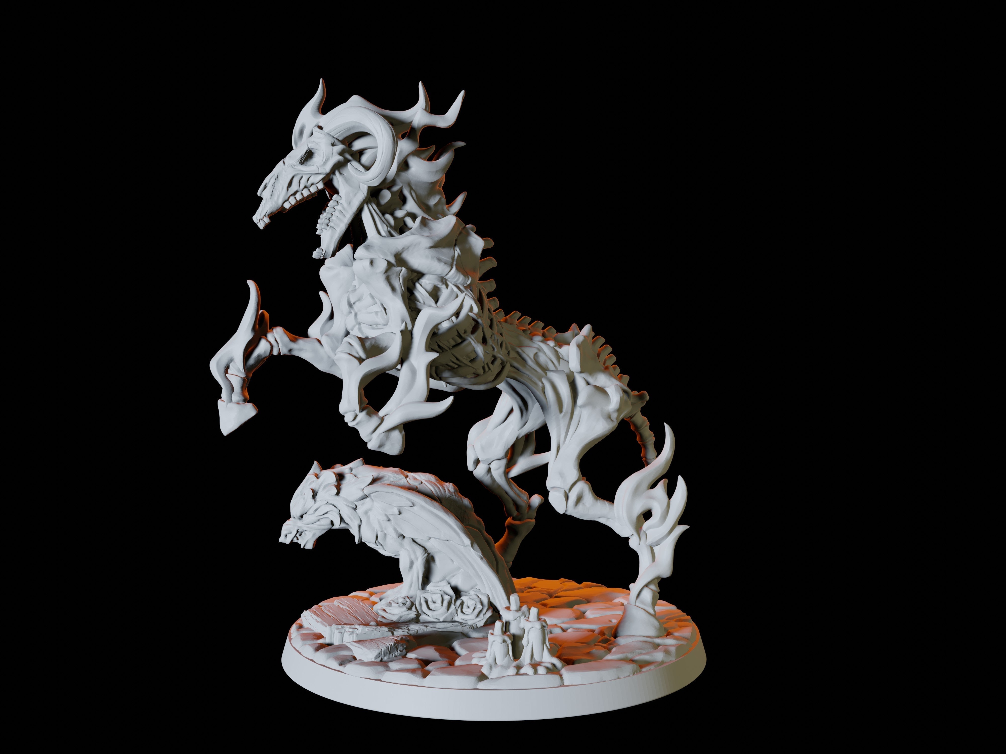 Nightmare Steed Miniature for Dungeons and Dragons - Myth Forged