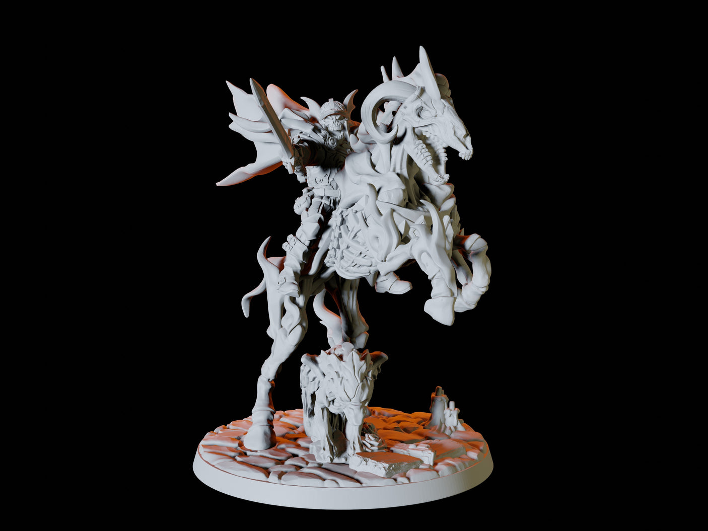 Nightmare Steed Miniature for Dungeons and Dragons, Pathfinder or other TTRPGs