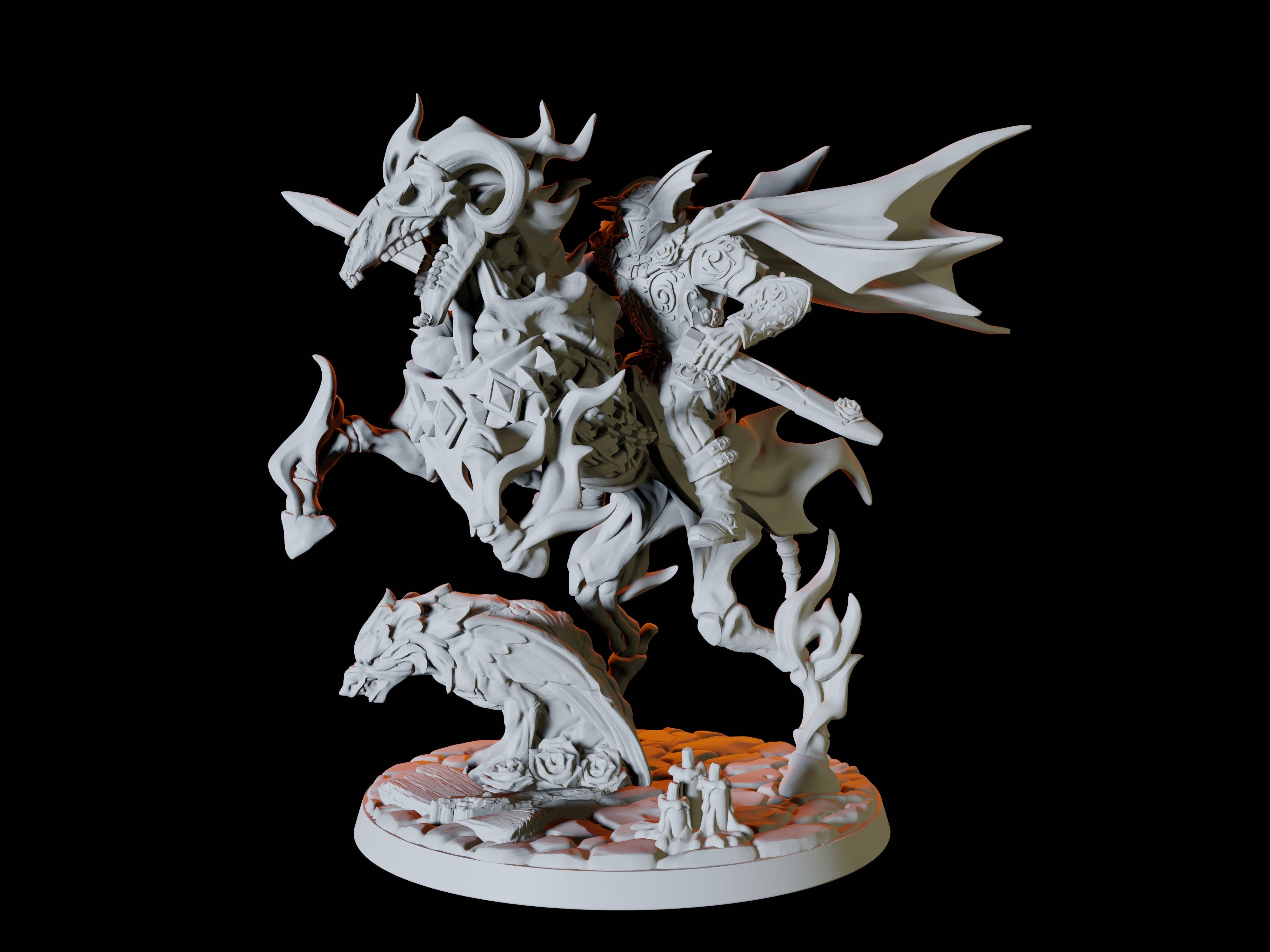 Nightmare Steed Miniature for Dungeons and Dragons - Myth Forged