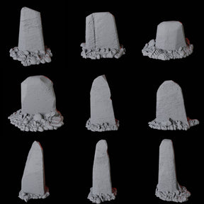 Nine Gravestones Miniature for Dungeons and Dragons, Pathfinder or other TTRPGs