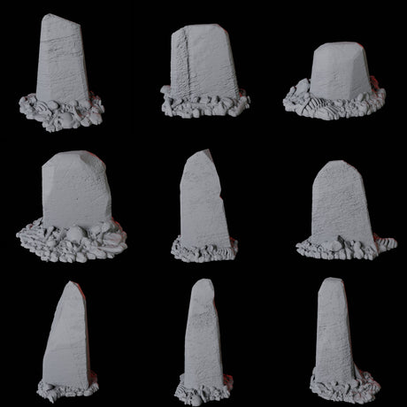 Nine Gravestones Miniature for Dungeons and Dragons, Pathfinder or other TTRPGs