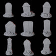 Nine Tombstones Miniature for Dungeons and Dragons, Pathfinder or other TTRPGs