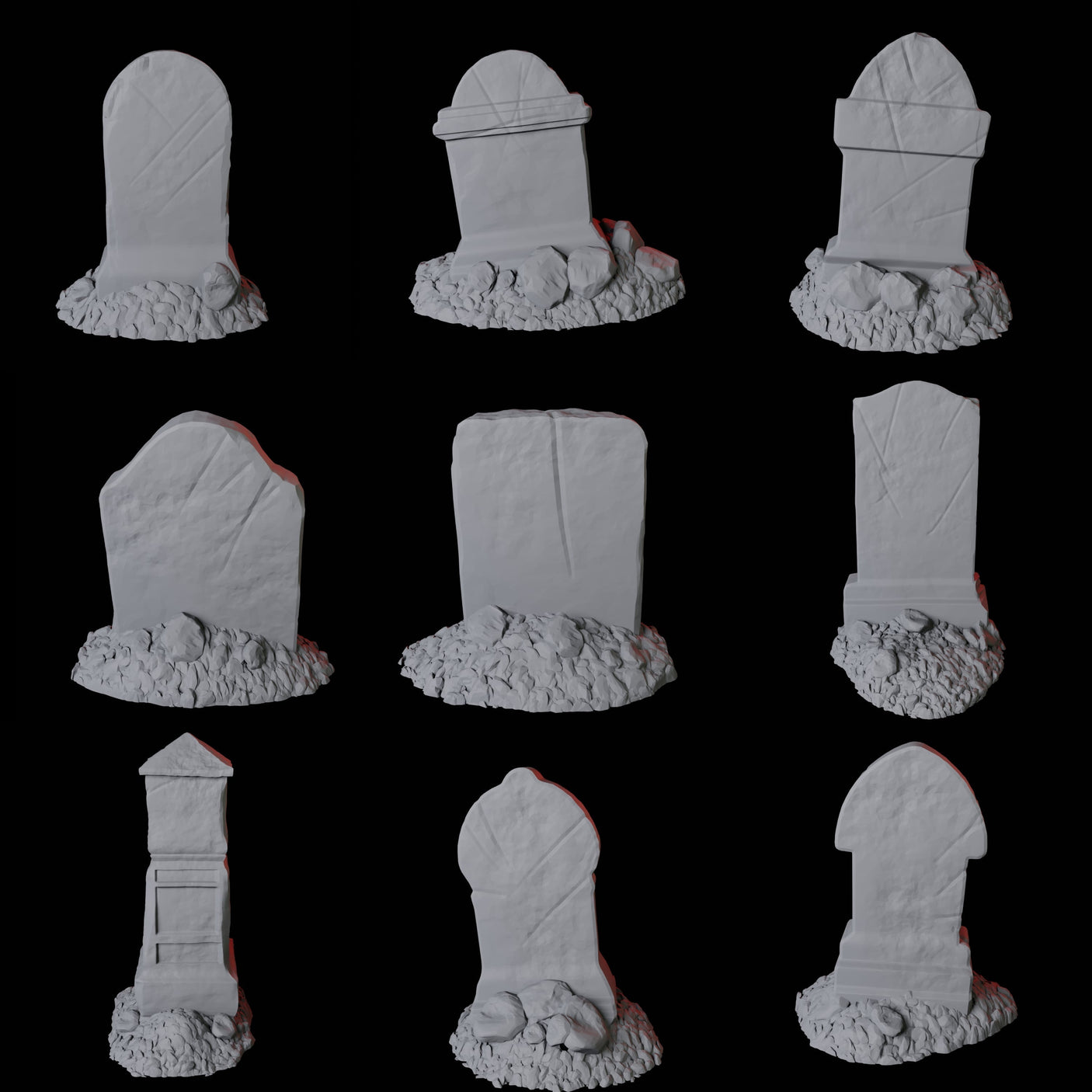 Nine Tombstones Miniature for Dungeons and Dragons, Pathfinder or other TTRPGs