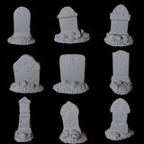 Nine Tombstones Miniature for Dungeons and Dragons, Pathfinder or other TTRPGs