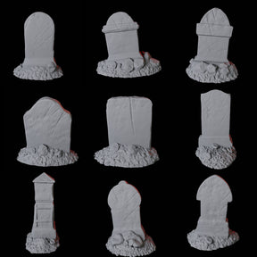 Nine Tombstones Miniature for Dungeons and Dragons, Pathfinder or other TTRPGs