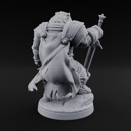 Noble Bear Knight Miniature for Dungeons and Dragons, Pathfinder or other TTRPGs