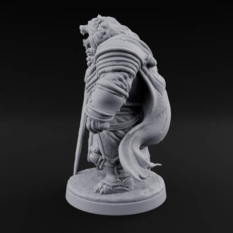 Noble Bear Knight Miniature for Dungeons and Dragons, Pathfinder or other TTRPGs