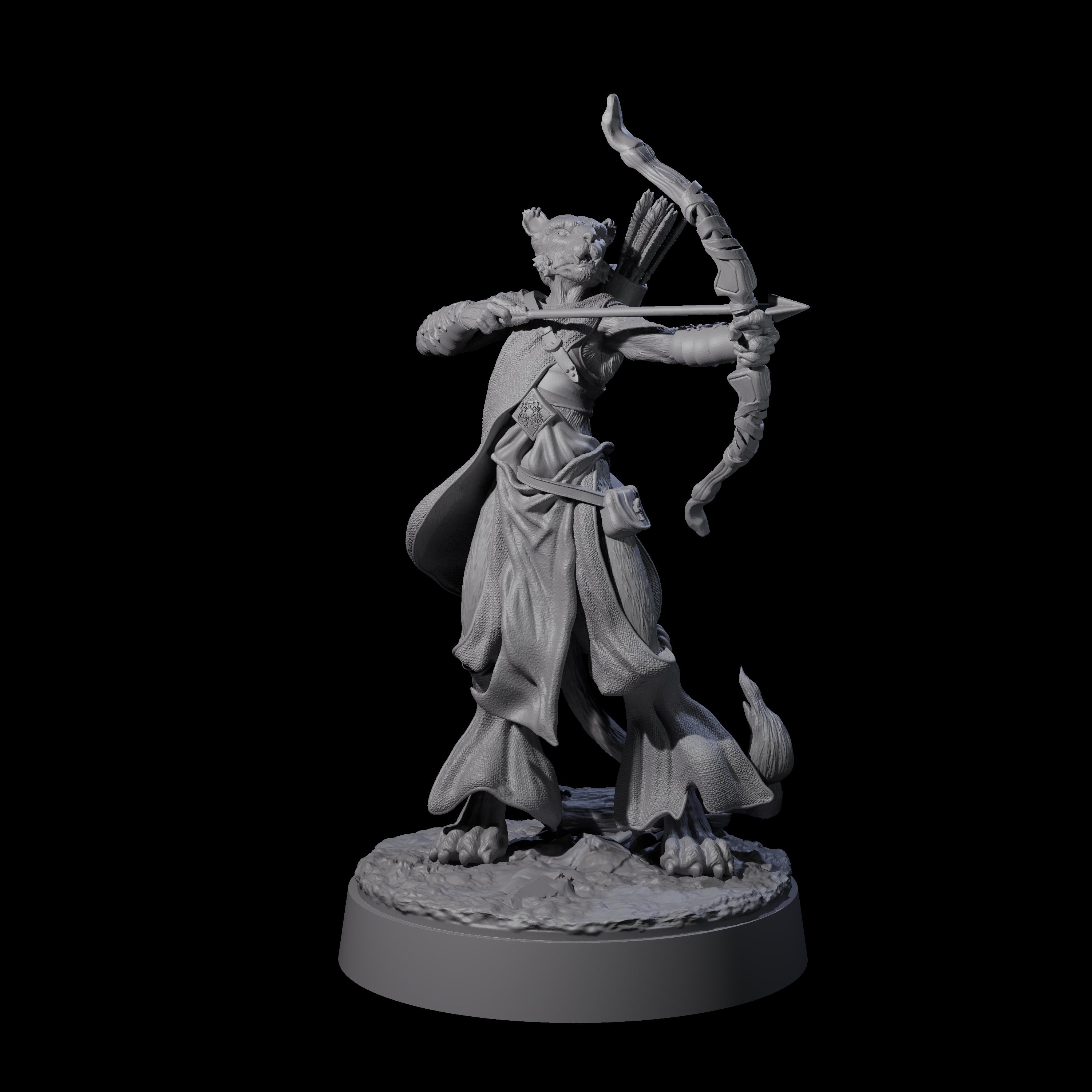 Noble Leonin Huntress A Miniature for Dungeons and Dragons, Pathfinder or other TTRPGs