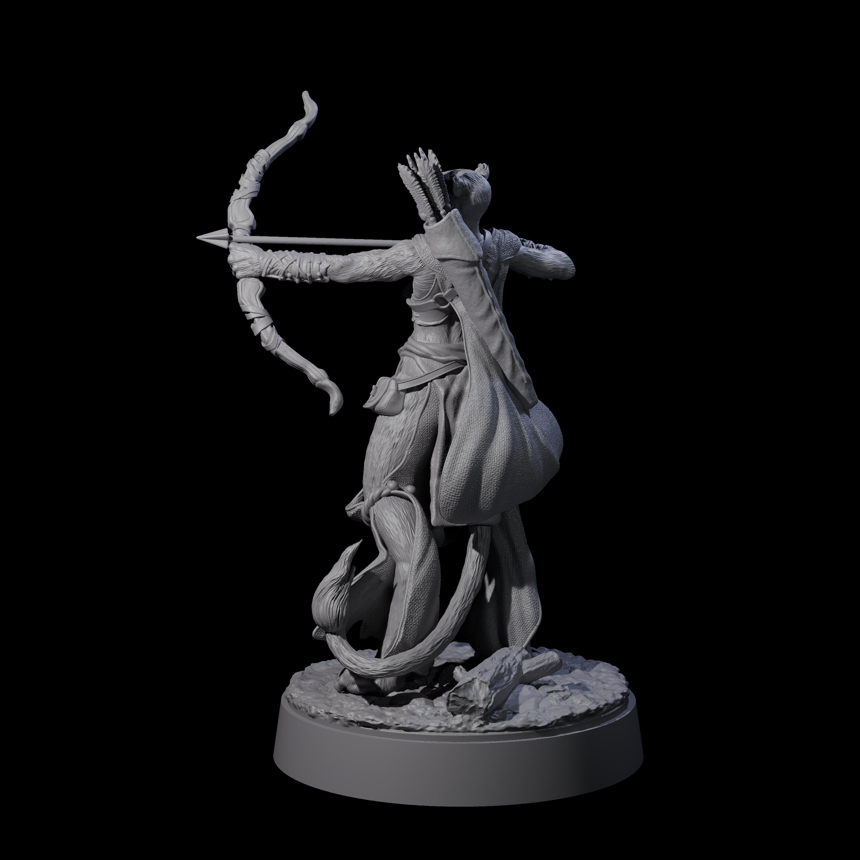 Noble Leonin Huntress A Miniature for Dungeons and Dragons, Pathfinder or other TTRPGs