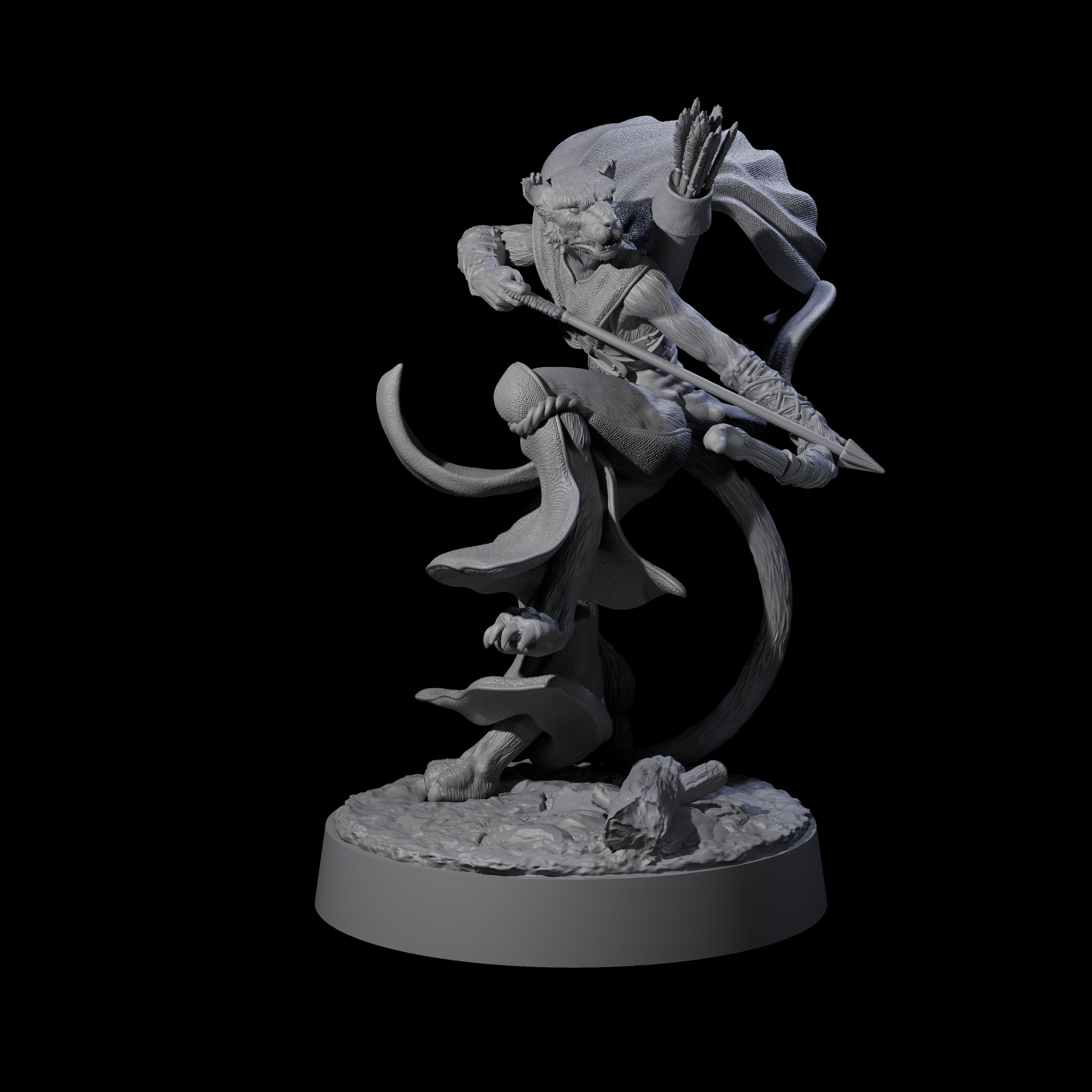 Noble Leonin Huntress B Miniature for Dungeons and Dragons, Pathfinder or other TTRPGs