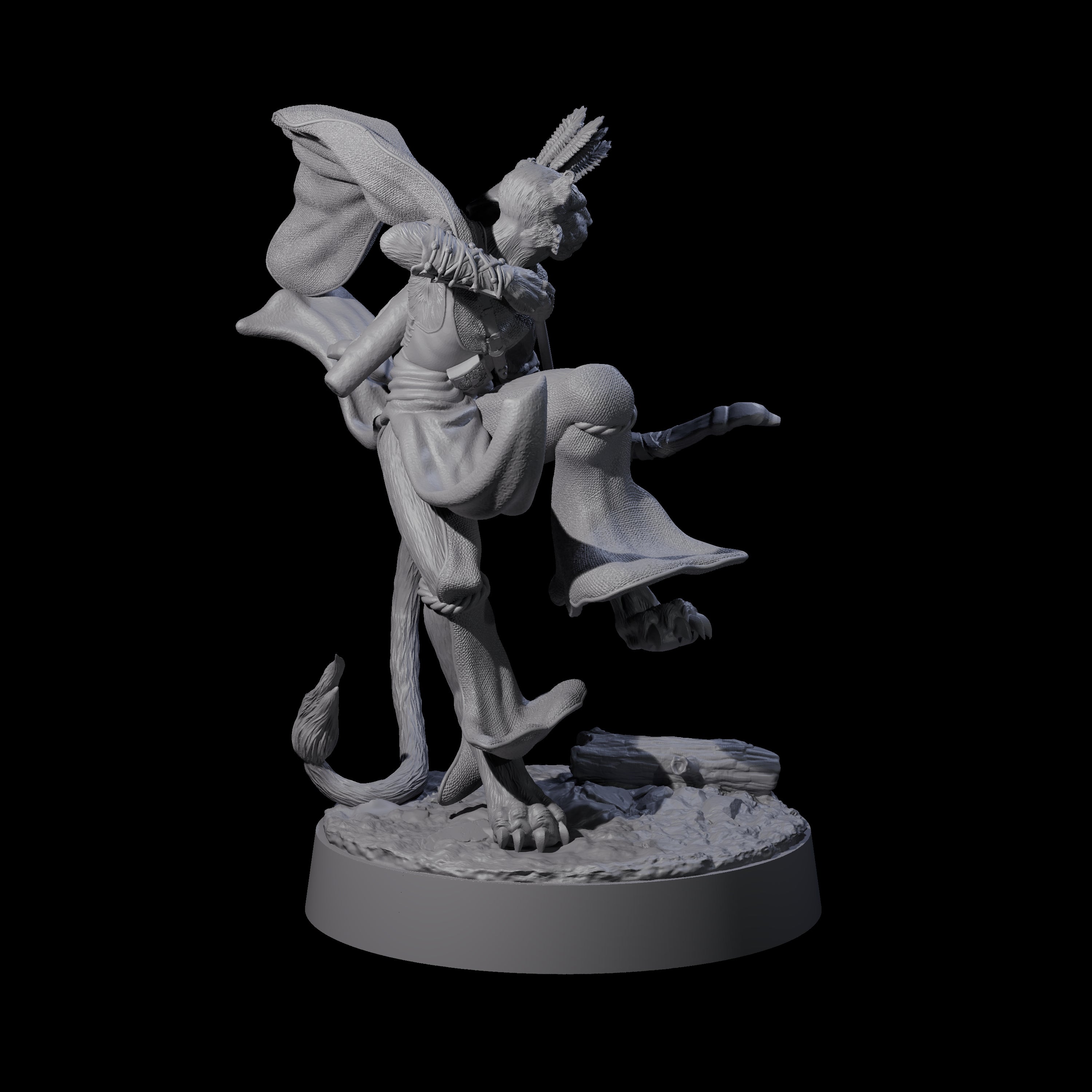 Noble Leonin Huntress B Miniature for Dungeons and Dragons, Pathfinder or other TTRPGs