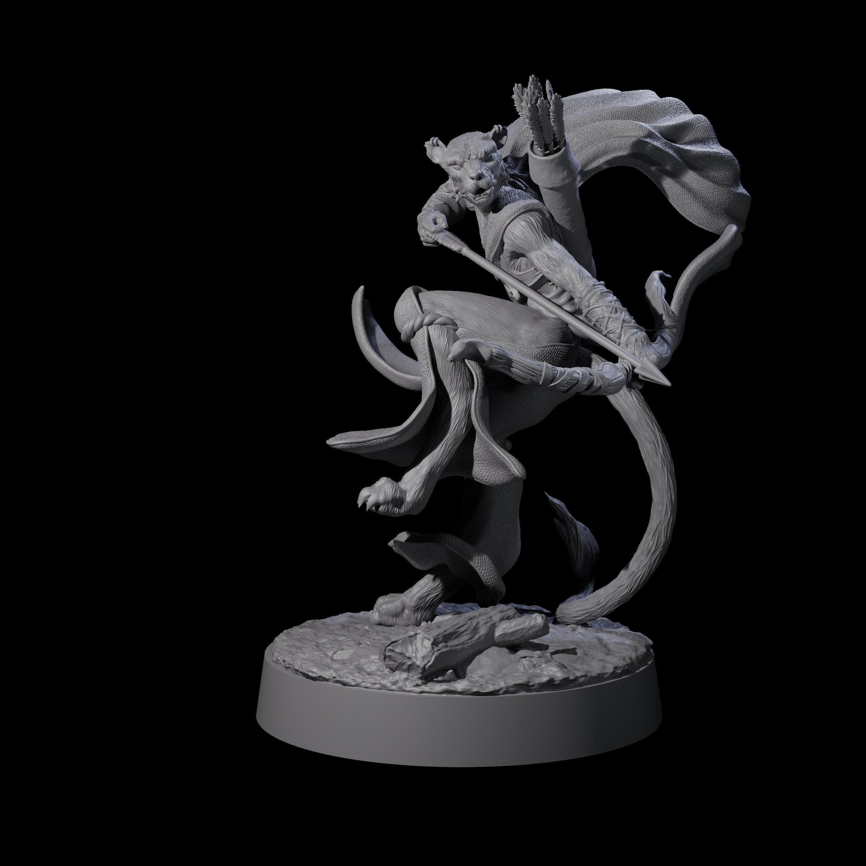 Noble Leonin Huntress B Miniature for Dungeons and Dragons, Pathfinder or other TTRPGs