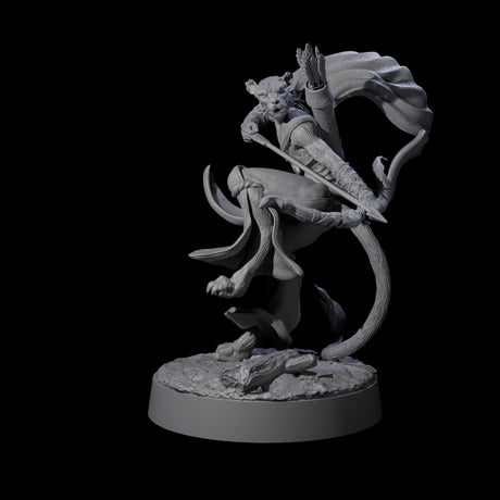 Noble Leonin Huntress B Miniature for Dungeons and Dragons, Pathfinder or other TTRPGs