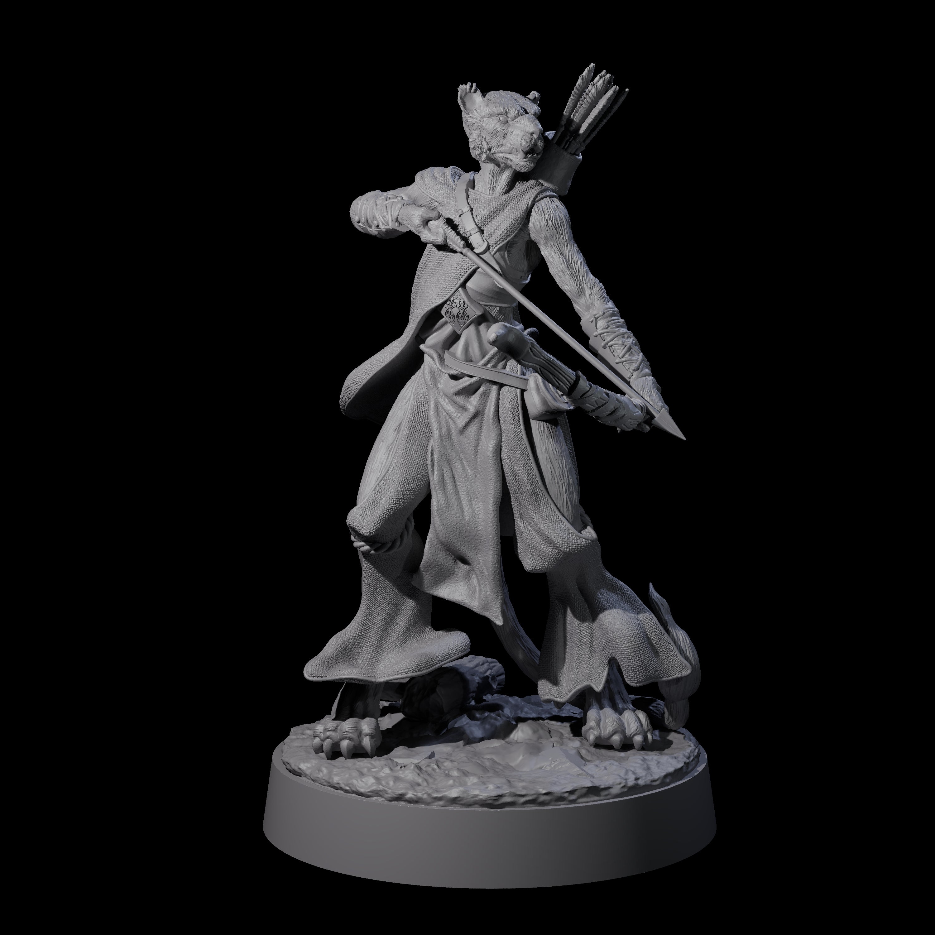 Noble Leonin Huntress C Miniature for Dungeons and Dragons, Pathfinder or other TTRPGs