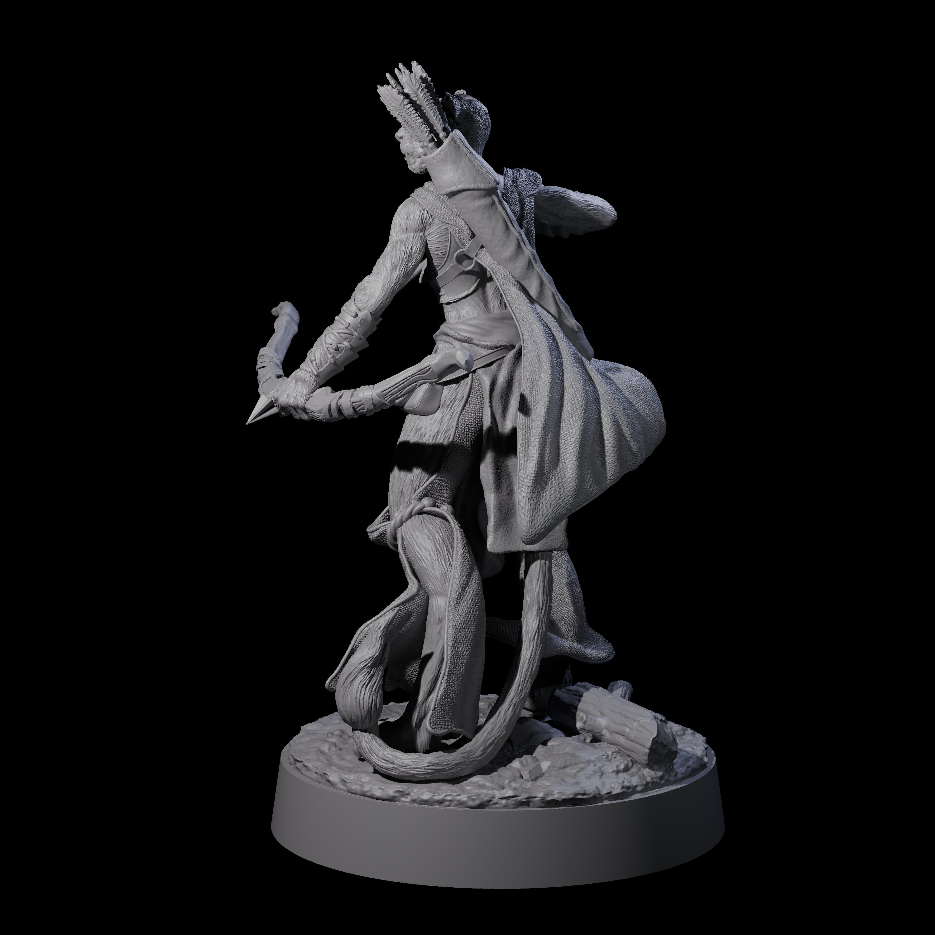 Noble Leonin Huntress C Miniature for Dungeons and Dragons, Pathfinder or other TTRPGs