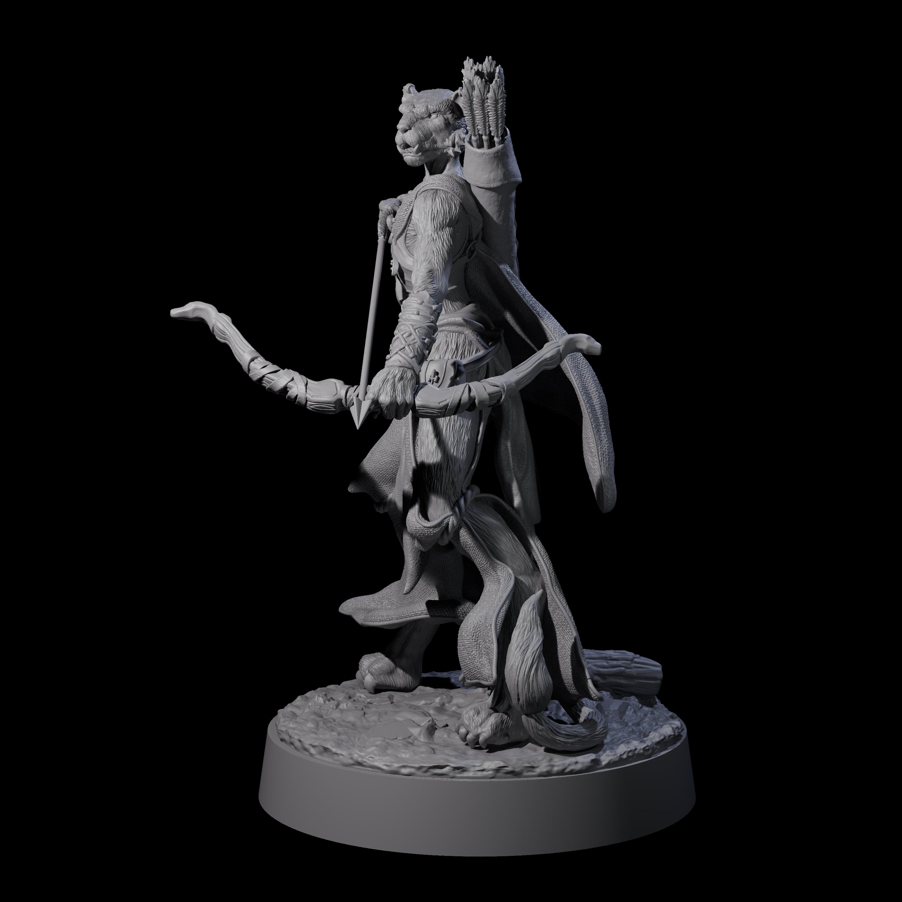 Noble Leonin Huntress C Miniature for Dungeons and Dragons, Pathfinder or other TTRPGs