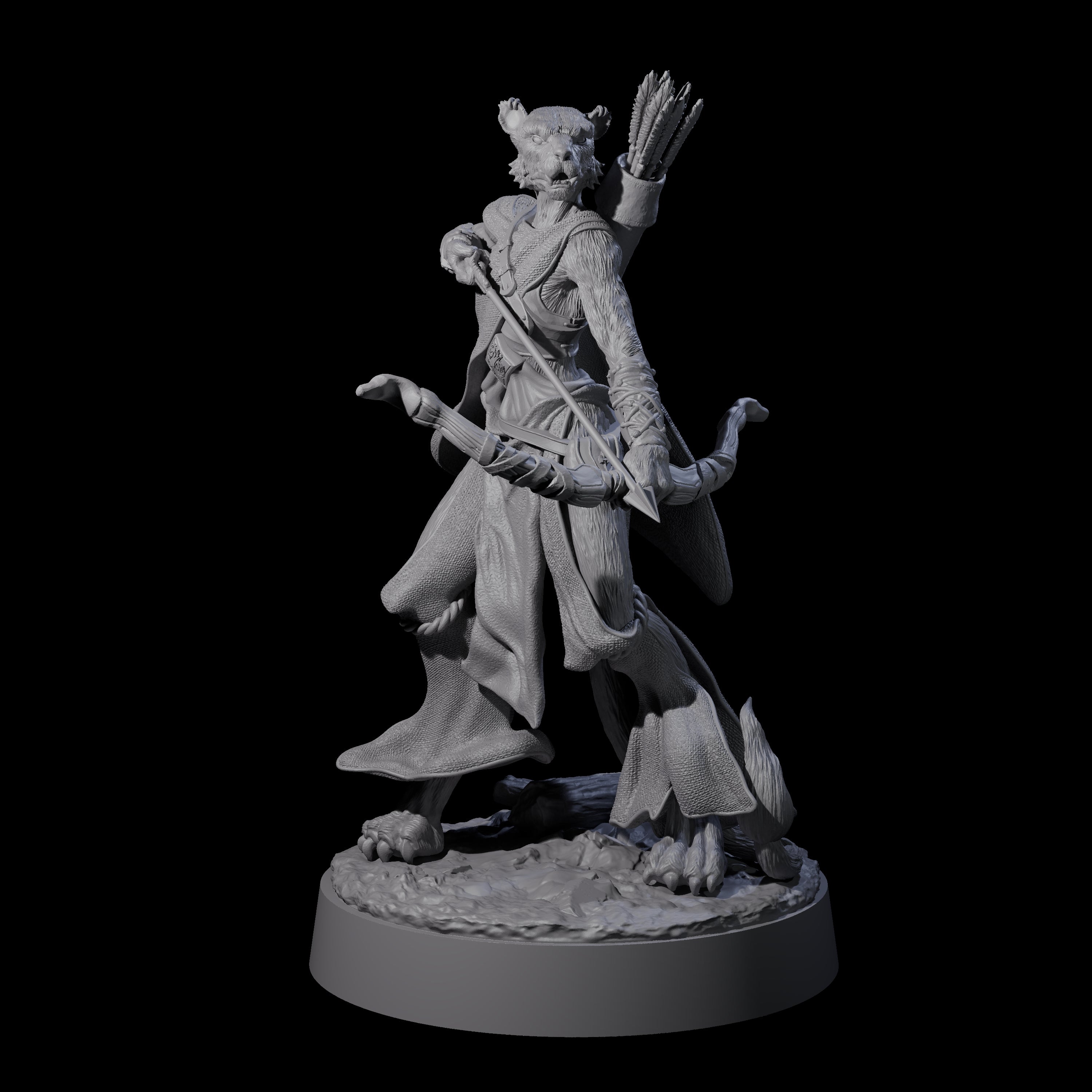 Noble Leonin Huntress C Miniature for Dungeons and Dragons, Pathfinder or other TTRPGs