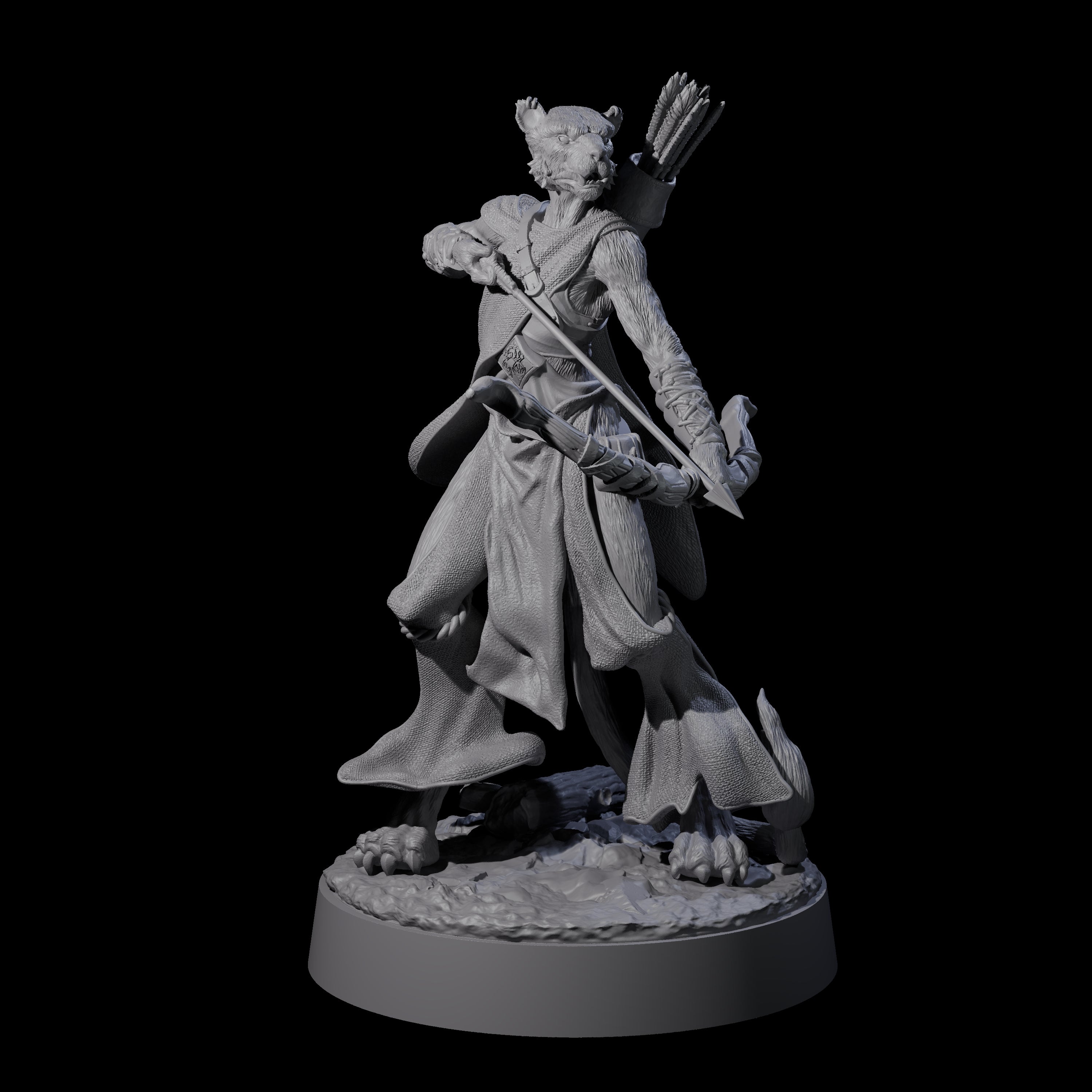 Noble Leonin Huntress C Miniature for Dungeons and Dragons, Pathfinder or other TTRPGs