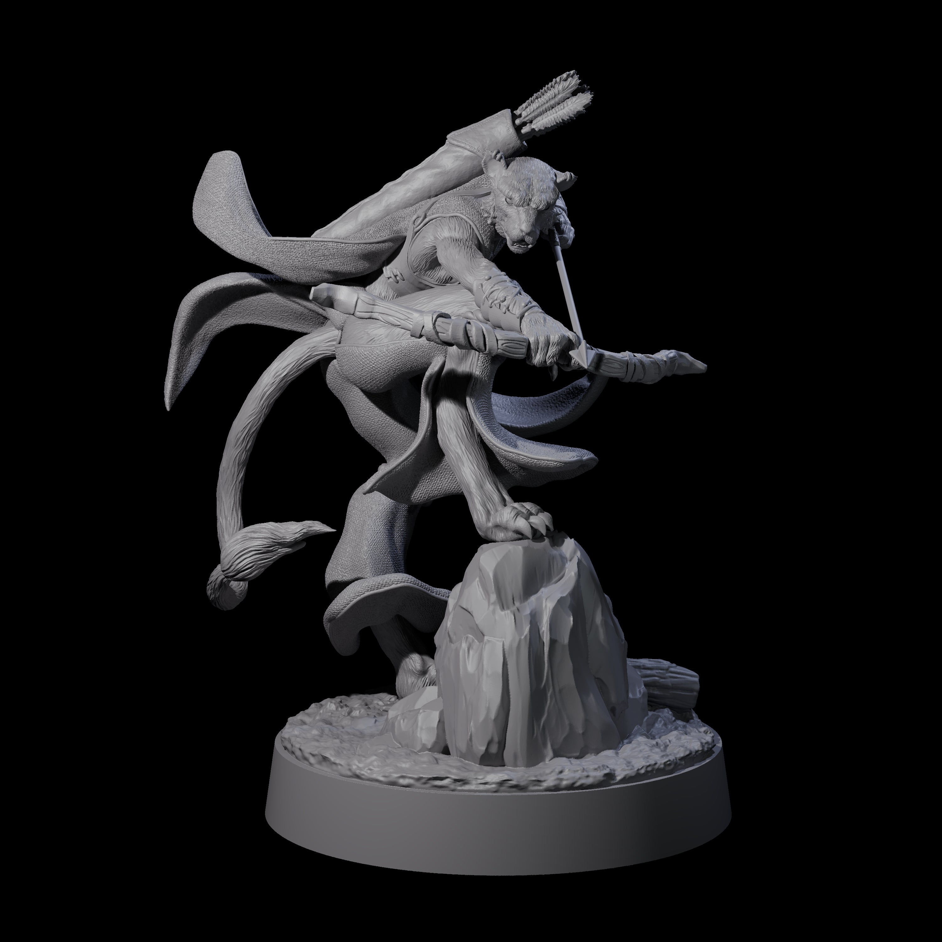 Noble Leonin Huntress D Miniature for Dungeons and Dragons, Pathfinder or other TTRPGs