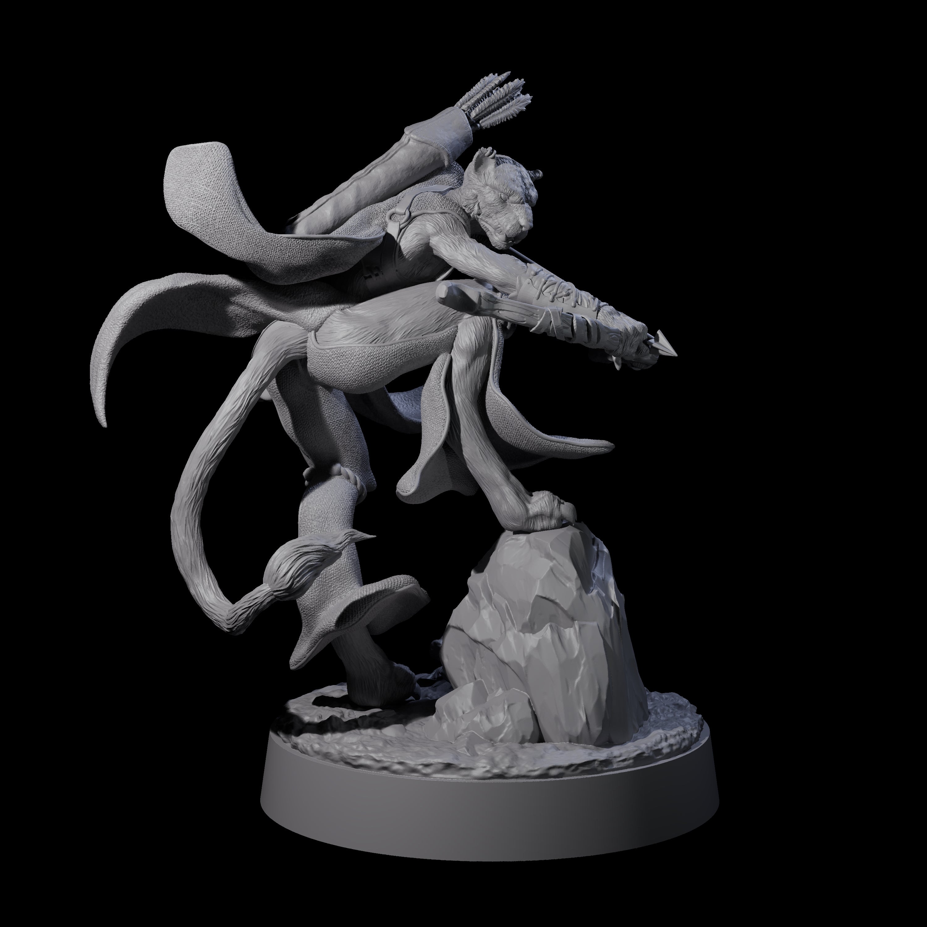 Noble Leonin Huntress D Miniature for Dungeons and Dragons, Pathfinder or other TTRPGs