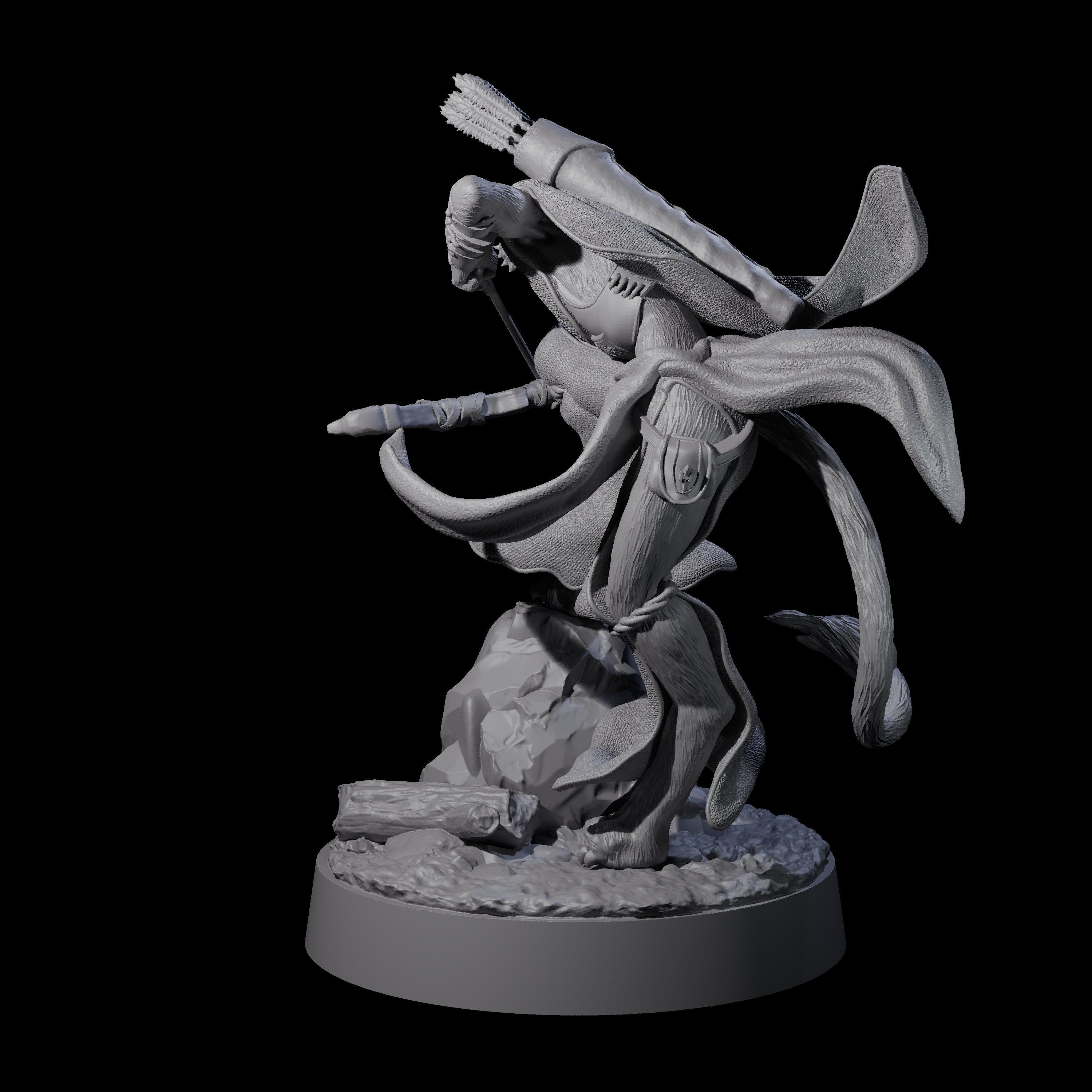 Noble Leonin Huntress D Miniature for Dungeons and Dragons, Pathfinder or other TTRPGs