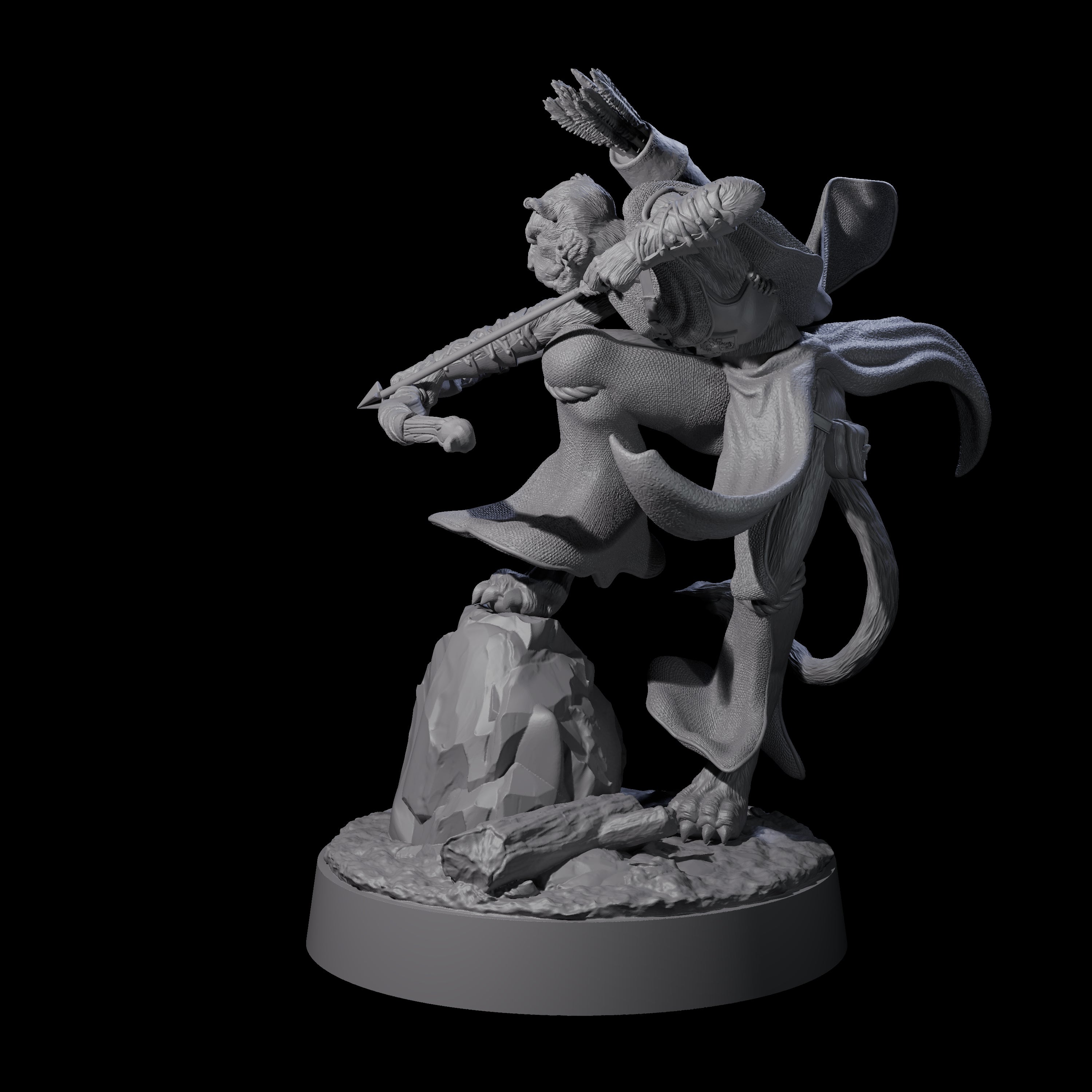Noble Leonin Huntress D Miniature for Dungeons and Dragons, Pathfinder or other TTRPGs