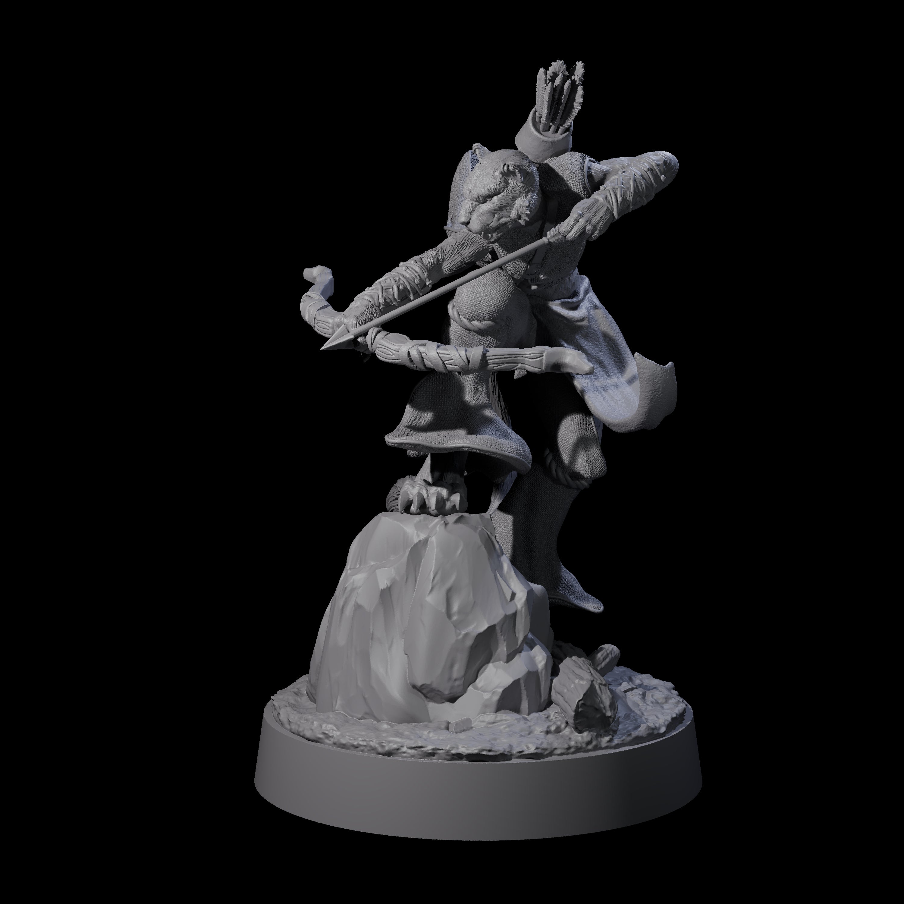 Noble Leonin Huntress D Miniature for Dungeons and Dragons, Pathfinder or other TTRPGs
