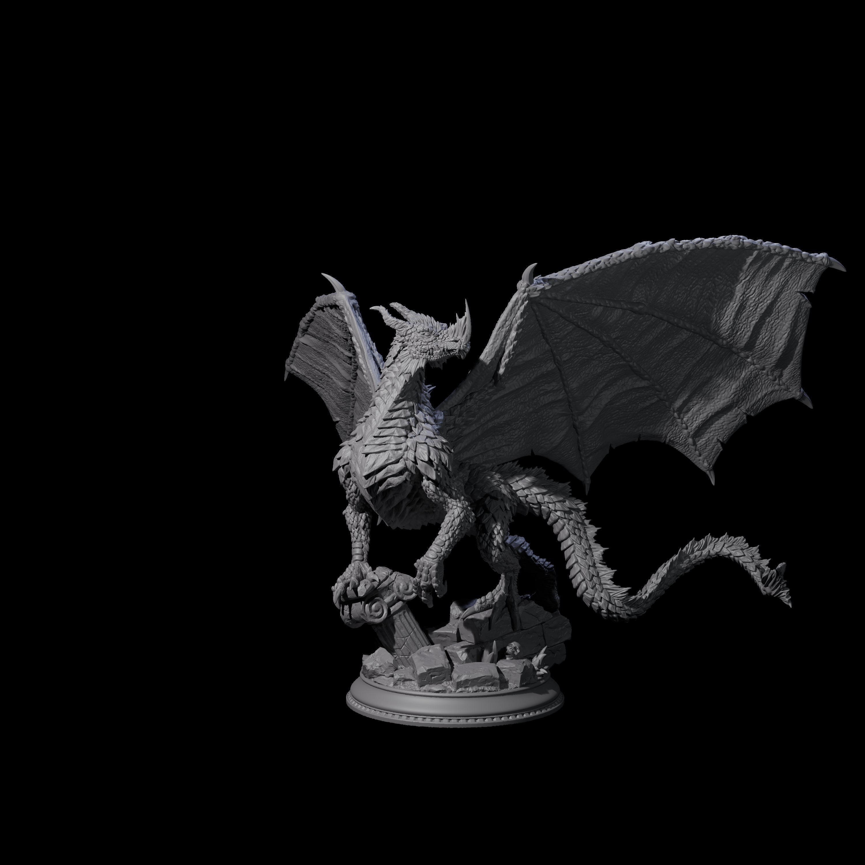 Noble Metallic Dragon Miniature for Dungeons and Dragons, Pathfinder or other TTRPGs