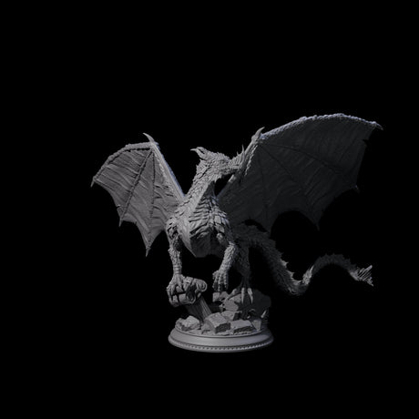 Noble Metallic Dragon Miniature for Dungeons and Dragons, Pathfinder or other TTRPGs