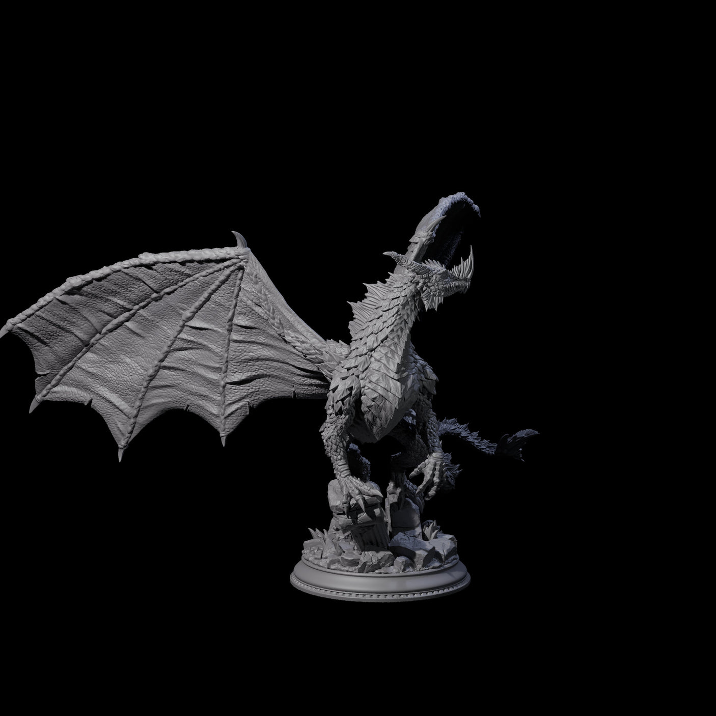 Noble Metallic Dragon Miniature for Dungeons and Dragons, Pathfinder or other TTRPGs